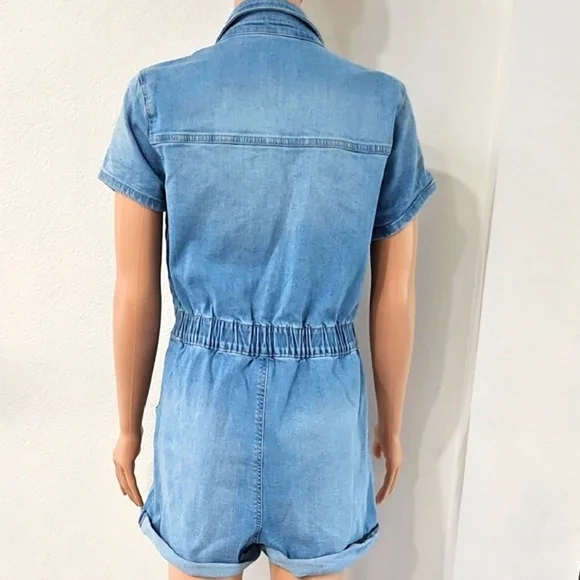 Celebrity Pink Light Blue Denim Romper - Picture 7 of 11